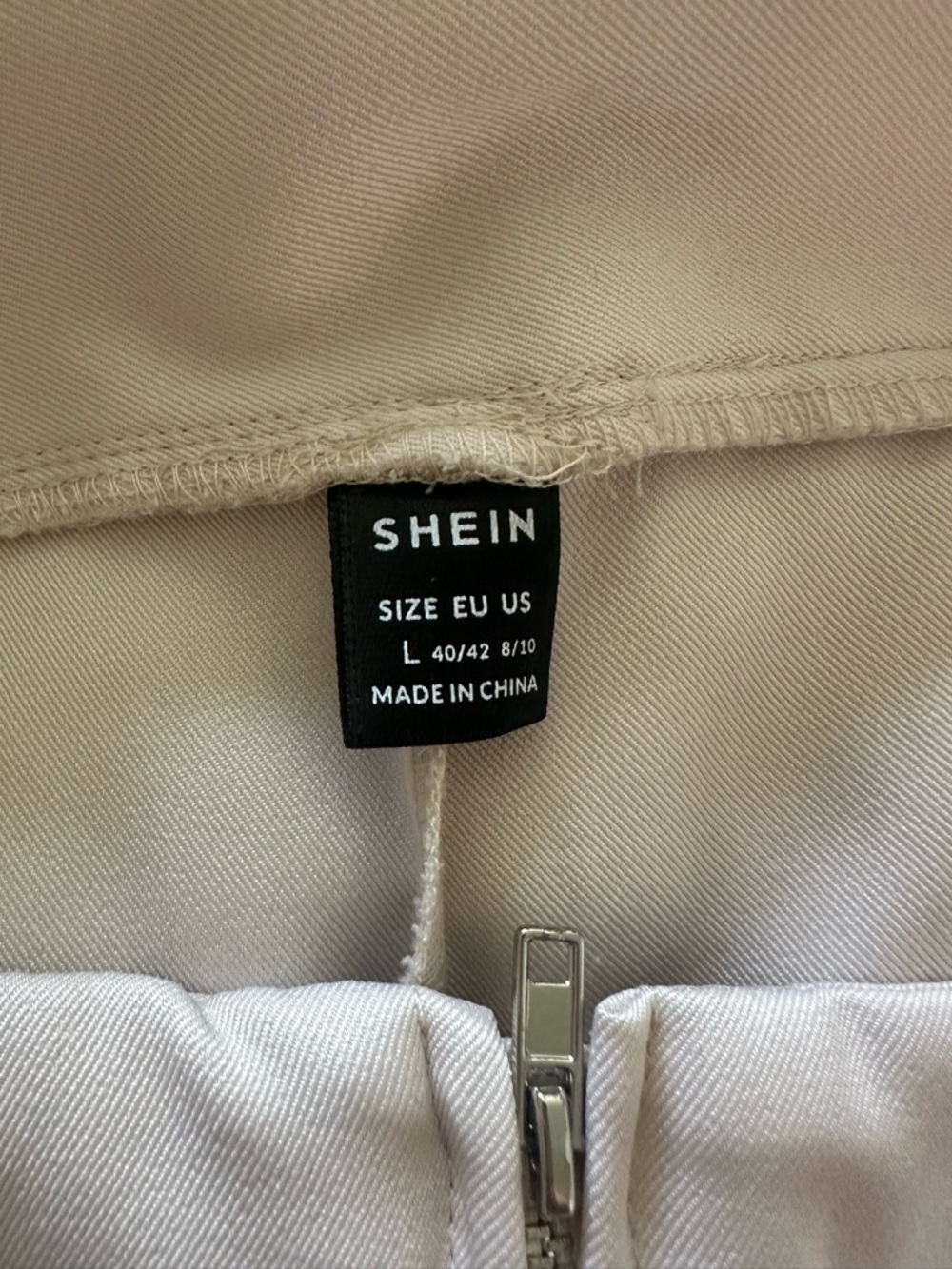 SHEIN Beige High-Waist Wide Leg Trousers - Picture 3 of 7